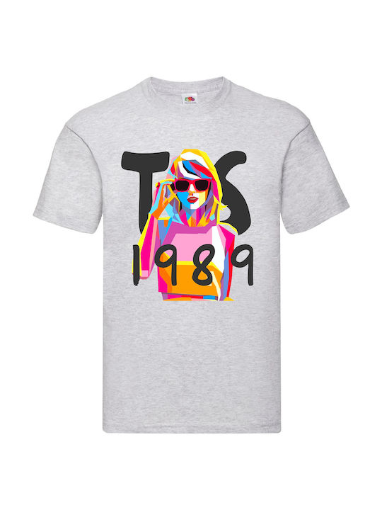 Fruit of the Loom Taylor Swift 1989 T-shirt Γκρι Βαμβακερό