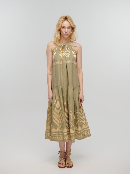 Greek Archaic Kori Maxi Dress Gold