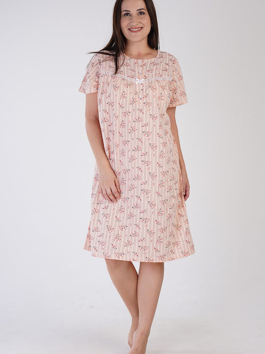 Vienetta Secret Sommer Damen Nachthemd Rosa