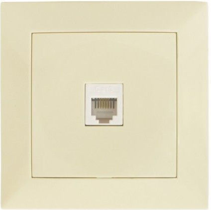 Adeleq Complete Single Telephone Socket Beige 15-0182