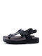 Marlena Fantasy Leather Women's Flat Sandals Anatomic Black