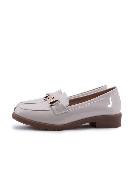 Love4shoes Women's Loafers in Beige Color