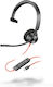 Poly Blackwire 3310 On Ear Multimedia Ακουστικά με μικρόφωνο και σύνδεση USB-A / USB-C