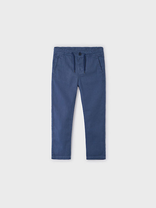 Mayoral Kids Linen Trousers Blue