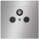 Adeleq TV and Satellite Antenna Socket in Silver color 15-0166