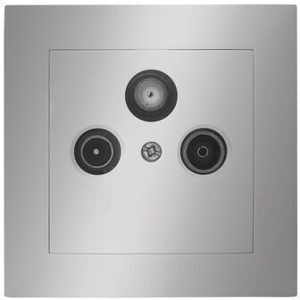 Adeleq TV and Satellite Antenna Socket in Silver color 15-0166