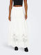 High-waisted Midi Skirt White