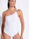 One Piece Swimsuit With One Shoulder White