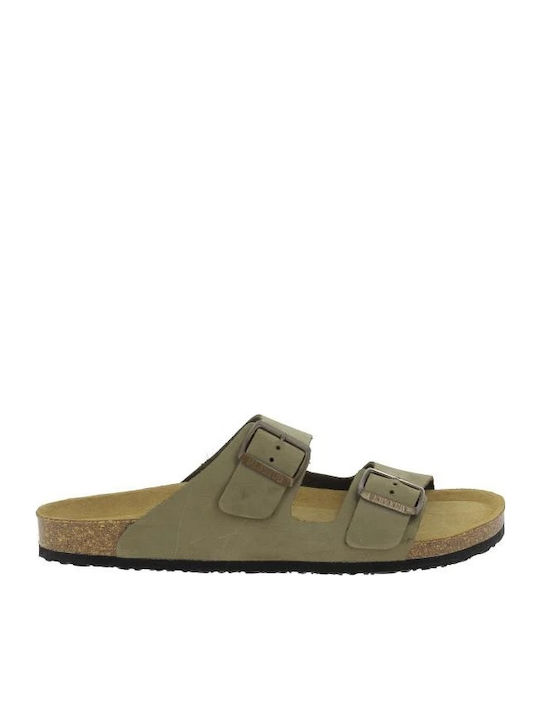 Plakton Barna Мъжки сандали Nobuck Kaki