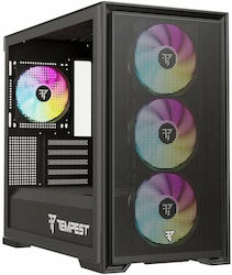 Tempest Gaming Stronghold Jocuri Middle Tower Cutie de calculator cu iluminare RGB Negru