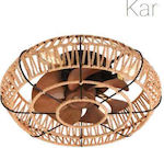 Lineme Ceiling Fan 50cm Brown