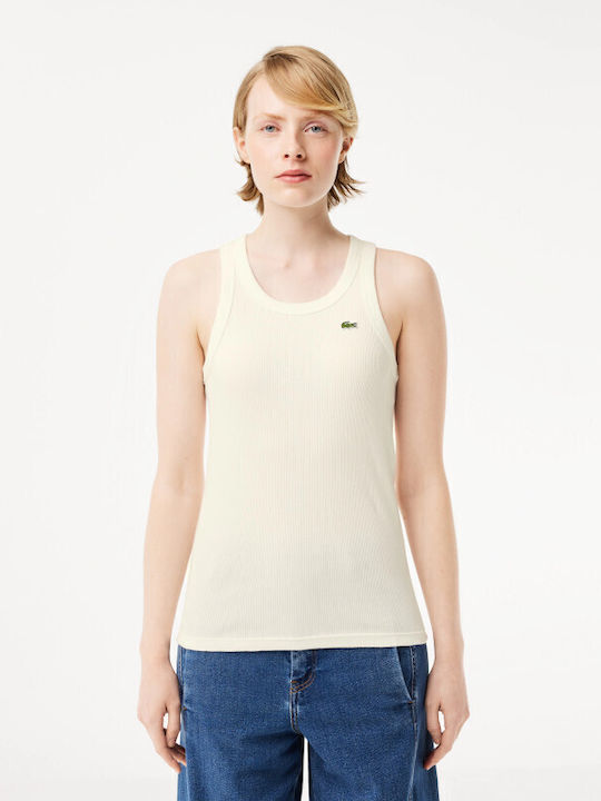 Lacoste Women's Athletic Cotton Blouse Sleeveless White