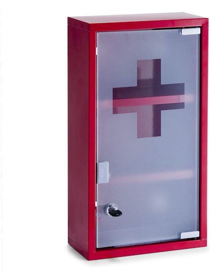 Medicine Cabinet Metal 25x12x45 Cm Red