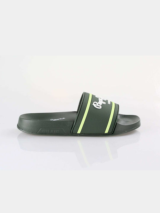 Pepe Jeans Παιδικές Σαγιονάρες Πράσινες Slider Logo