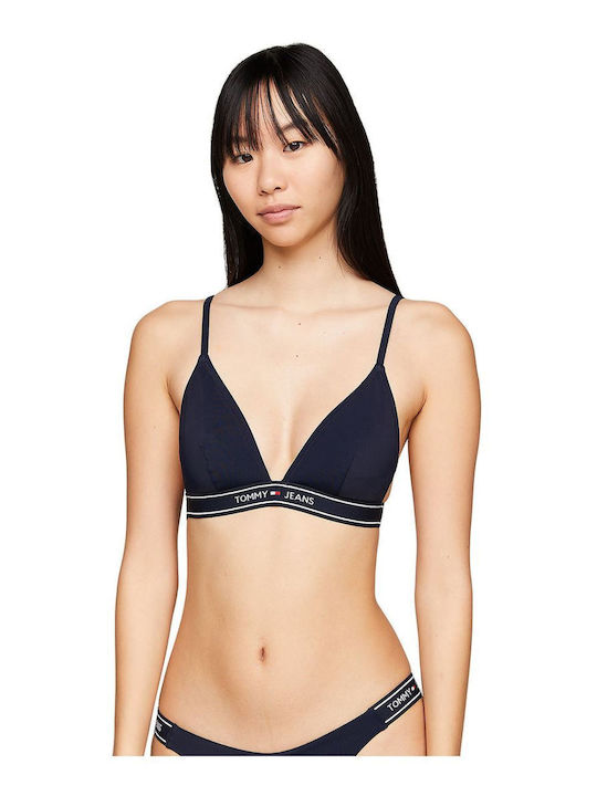Tommy Hilfiger Triangle Bikini Top with Adjustable Straps Navy Blue