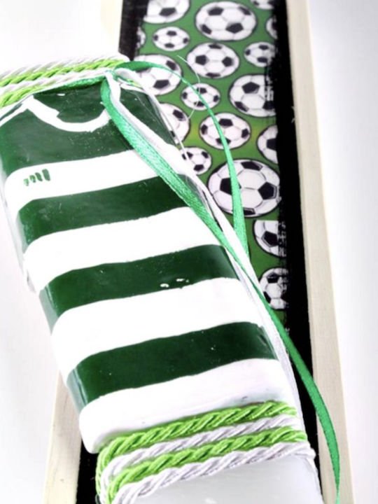 Green Lantern Candle Green Fan Wooden Box 28x7cm