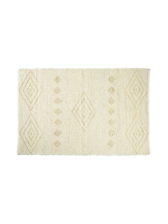 Rug Rectangular from Jute with Fringes Light Shades