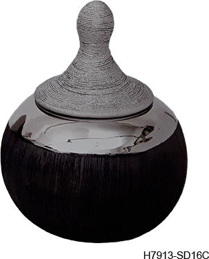Karvounis Φοντανιέρα Ceramică cu Capac Argintiu