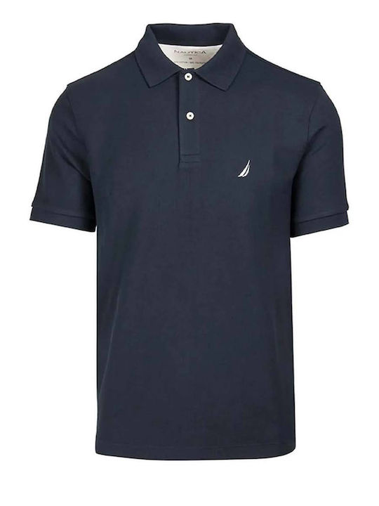 Nautica Men's Short Sleeve Blouse Polo Blue