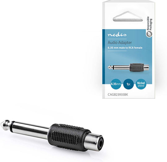 Nedis Converter 6.3mm male to RCA female 1pcs CAGB23935BK