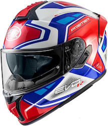 Premier Red / Blue / White Cască de motocicletă Față întreagă ECE 22.06 1500gr cu Pinlock și vizor solar