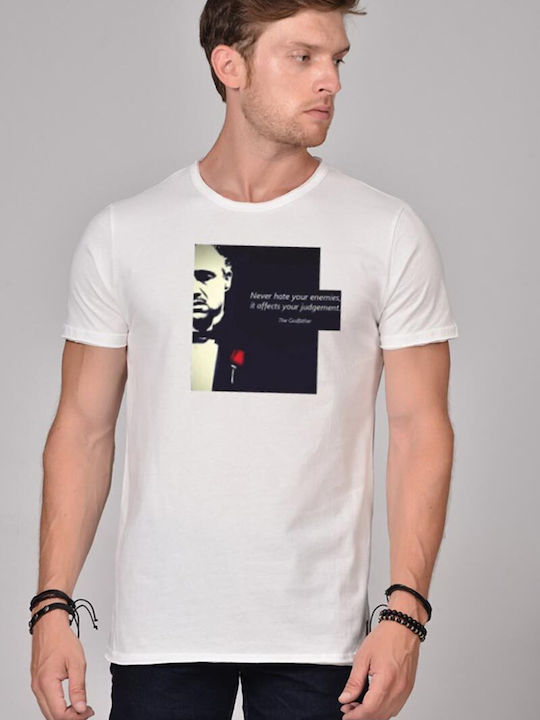 Bigbong T-shirt Bărbătesc cu Mânecă Scurtă Off White