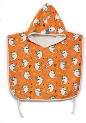 Tortue Kinder Strandponcho Hai Orange