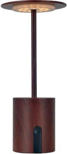 Fos me Wood Table Lamp LED with Brown Shade and Base