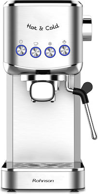 Rohnson Automatic Espresso Machine 1350W Pressure 20bar Silver