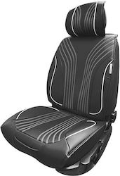 Swiss Drive Car Seat Cover Seat Cover Prestige Black - White Leatherette Trim Swiss Drive Car Seat Cover Seat Cover Prestige Black - White Leatherette Trim