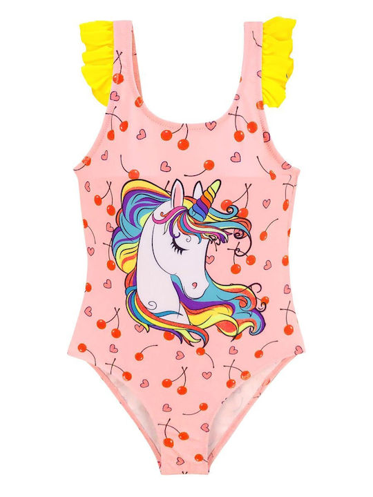 Blumiger Einteiler-Badeanzug für Kinder mit Rüschen und Einhorn-Designs
