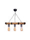 Megapap Pendant Light Three-Light with Rope for Socket E27 Black