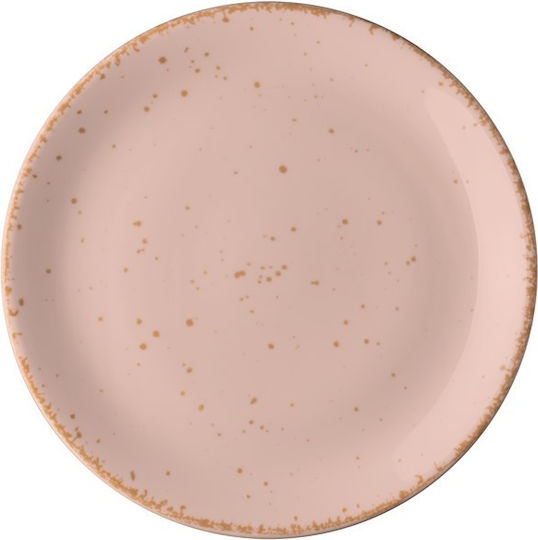 Lukanda Teller Untiefe aus Porzellan Rosa mit Durchmesser 25cm 6Stück