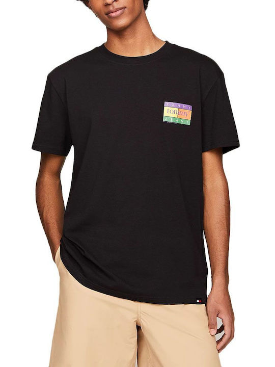 Tommy Hilfiger Flag Мъжко Тениска с Къс Ръкав BLACK