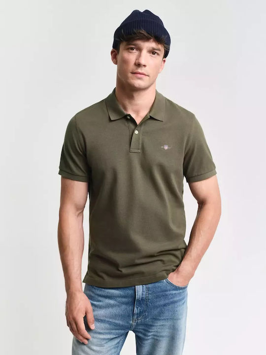 Gant Gant Polo Herrenbluse Kurzarm Olive