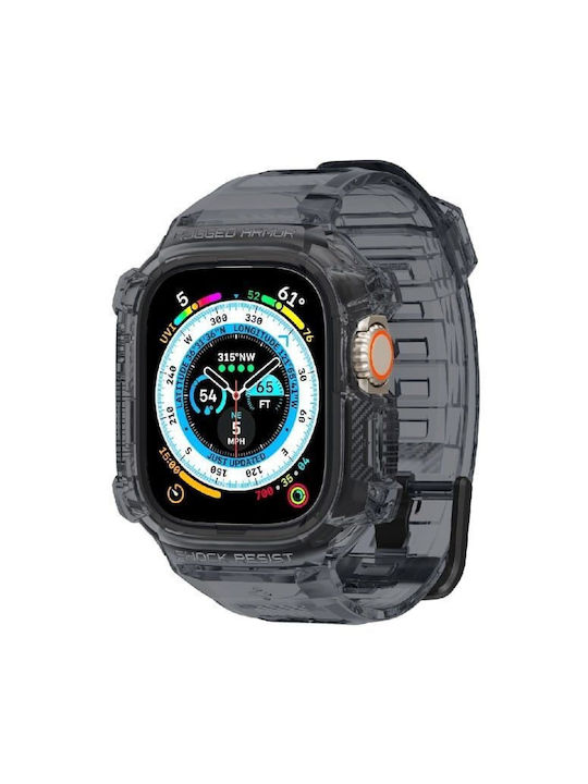 Spigen Rugged Armor Pro Λουράκι Σιλικόνης Μαύρο (Apple Watch 42/44/45mm/Ultra 49mm)