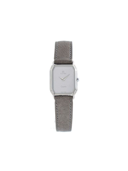 Tetra Uhr mit Gray Lederarmband