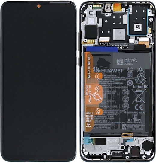 Οθόνη Edition Display mit Touch-Mechanismus und Rahmen für Huawei P30 Lite Neue Ausgabe (Schwarz)