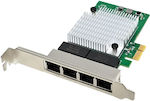Powertech Ενσύρματη Κάρτα Δικτύου Gigabit (1Gbps) Ethernet PCI-e
