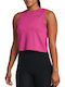 Under Armour Women's Athletic Crop Top Sleeveless Fast Drying Fuchsia