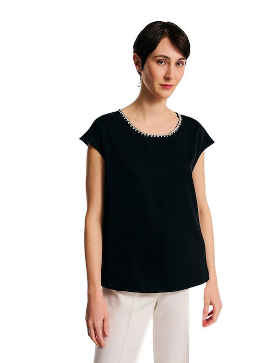 Forel Women's Blouse Short Sleeve Black