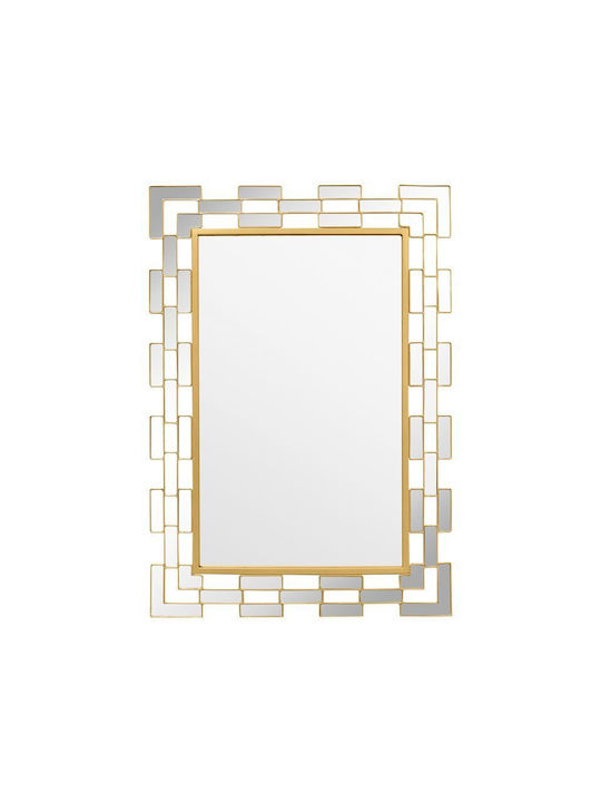Pakketo Καθρέπτης Τοίχου με Χρυσό Μεταλλικό Πλαίσιο 102x72cm