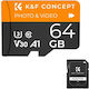 K&F Concept microSDXC 64GB Class 10 U3 V30 A1 με αντάπτορα