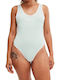 Diante One-Piece Swimsuit with Open Back Light Green