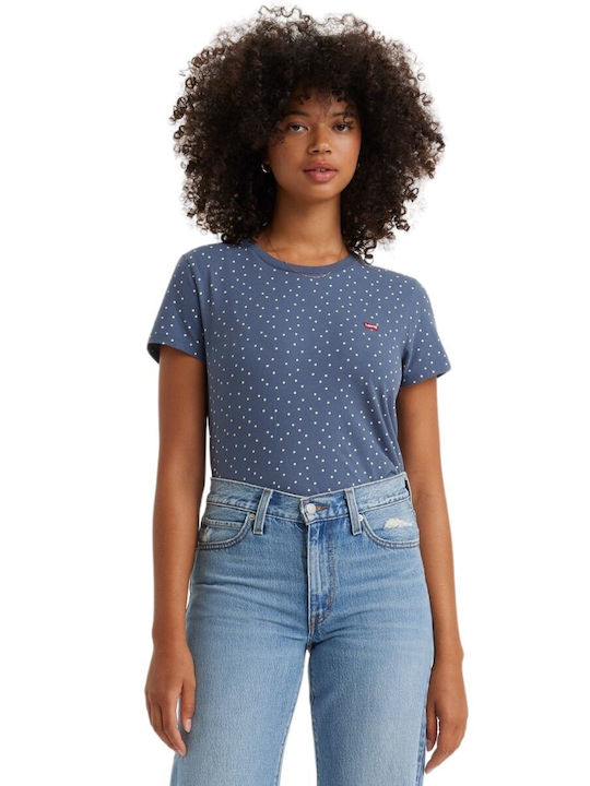 Levi's Damen T-Shirt Polka Dot Vintage Indigo