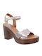 Damen Sandalen Aus Leder Rosa Gold