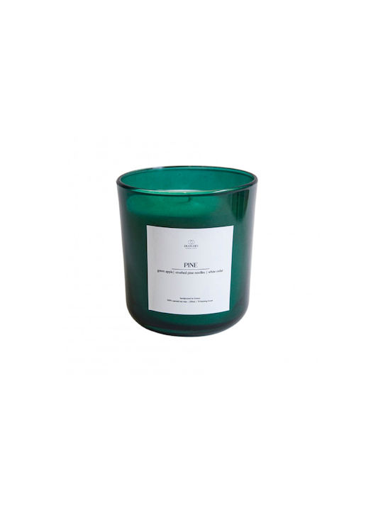 Duos Dei Scented Soy Candle Jar with Scent Pine & Green Apple Green 1pcs