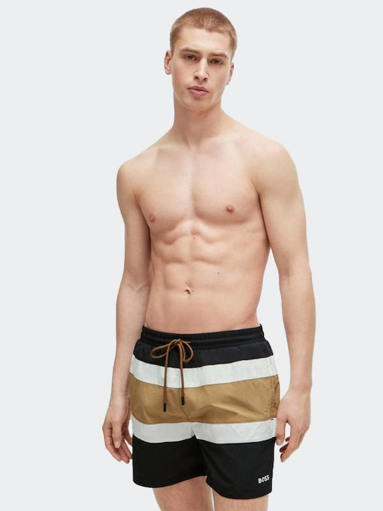 Hugo Boss Men's Swimwear Shorts Black Striped