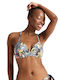 Dorina Padded Triangle Bikini Top with Adjustable Straps Black Floral