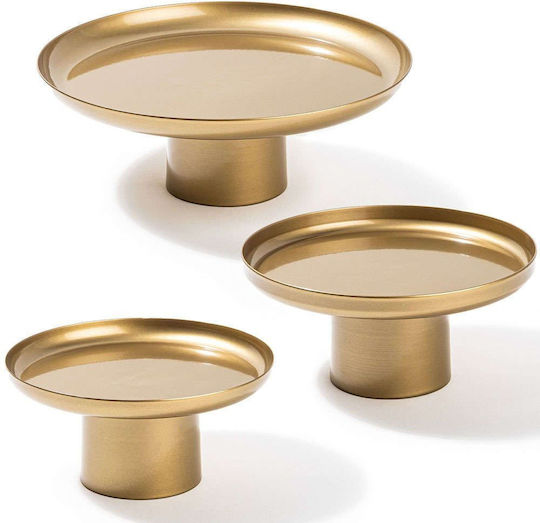 Aberto Design Metallic Round Decorative Tray Nisiros 3pcs